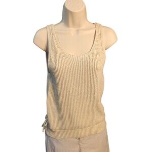 Moon & Madison Beige Surplice Faux Wrap Sweater Tank - NWT Size L Women's Cotton